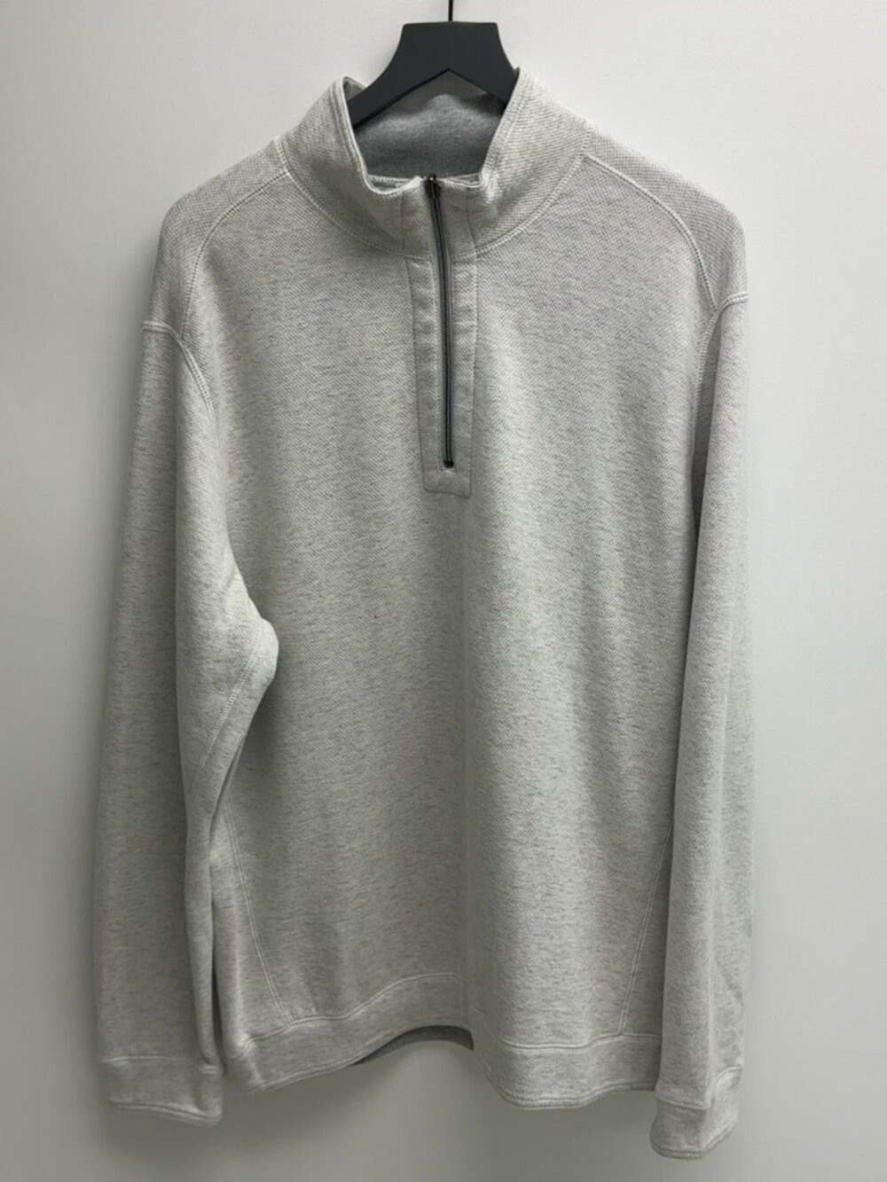Tommy Bahama Light Gray Reversible Quarter-Zip Pullover L